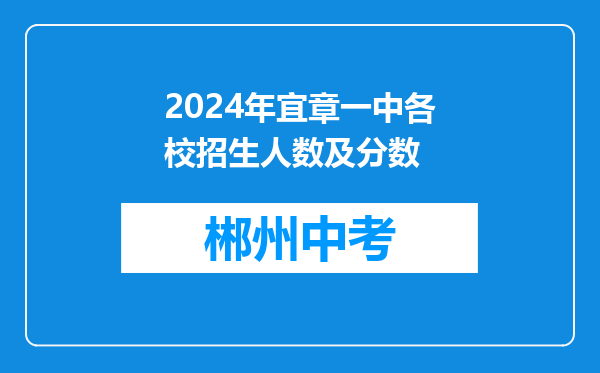 2024年宜章一中各校招生人数及分数