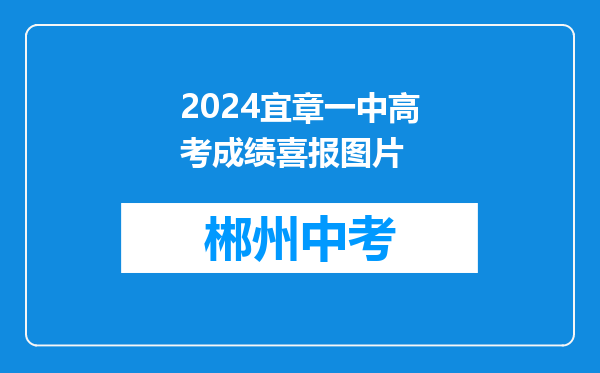 2024宜章一中高考成绩喜报图片