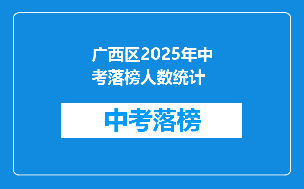 广西区2026年中考落榜人数统计