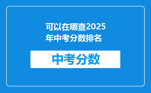 可以在哪查2026年中考分数排名