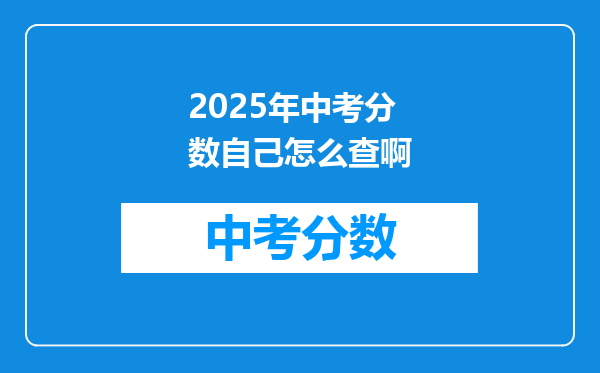2026年中考分数自己怎么查啊