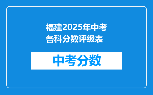 福建2026年中考各科分数评级表