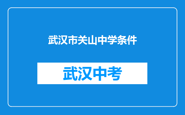 武汉市关山中学条件