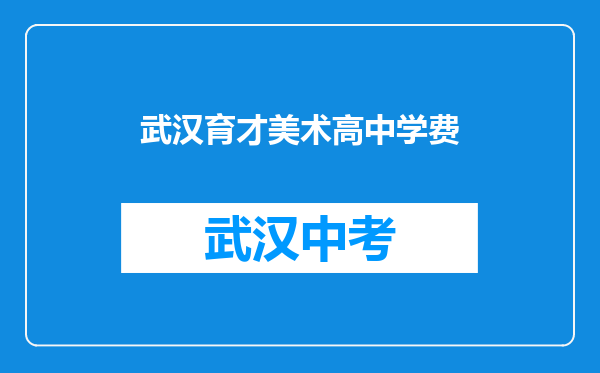 武汉育才美术高中学费
