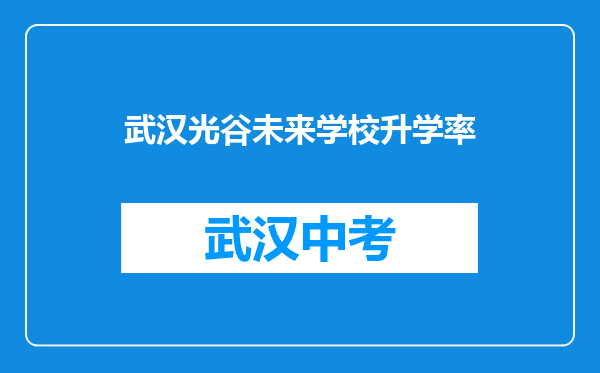 武汉光谷未来学校升学率