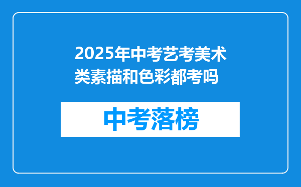 2025年中考艺考美术类素描和色彩都考吗