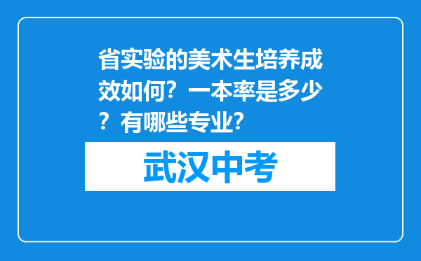 省实验的美术生培养成效如何？一本率是多少？有哪些专业？