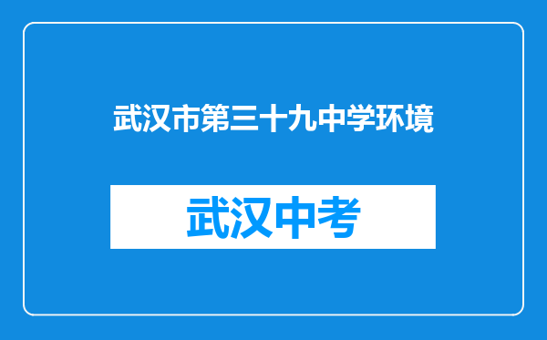 武汉市第三十九中学环境