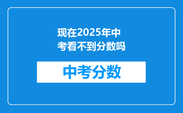 现在2026年中考看不到分数吗