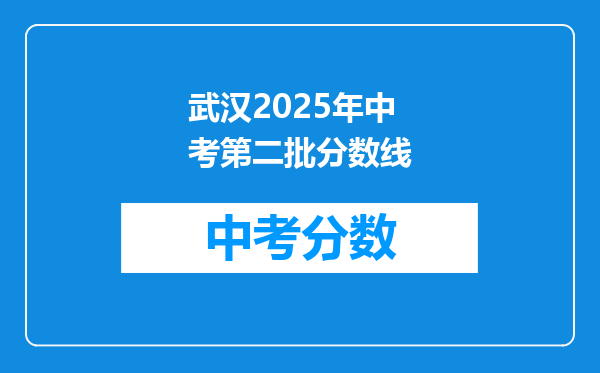 武汉2026年中考第二批分数线