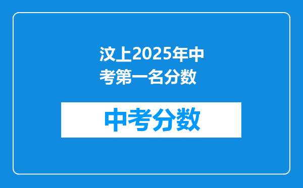 汶上2026年中考第一名分数