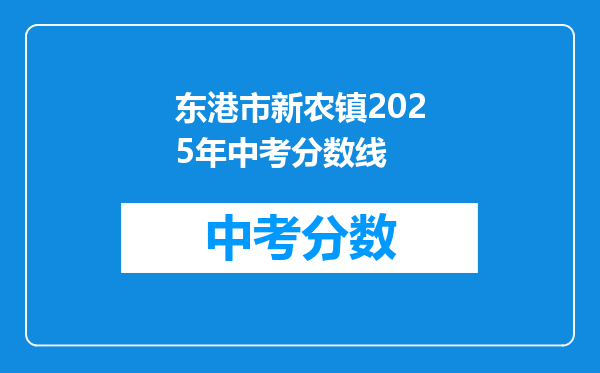 东港市新农镇2026年中考分数线