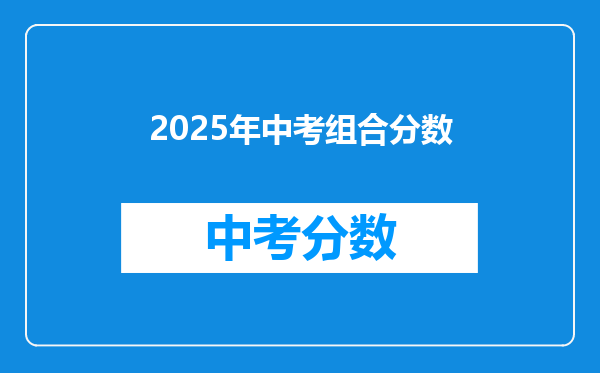 2026年中考组合分数