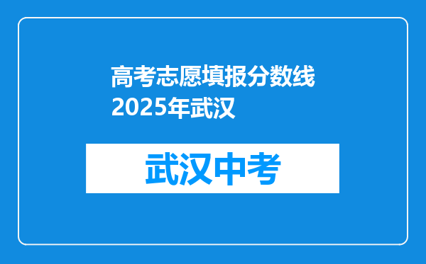 高考志愿填报分数线2025年武汉
