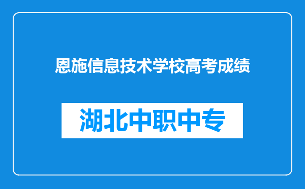 恩施信息技术学校高考成绩