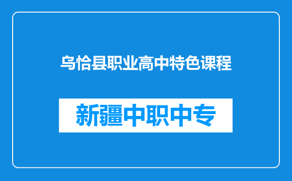 乌恰县职业高中特色课程