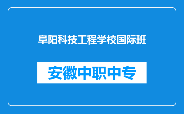 阜阳科技工程学校国际班