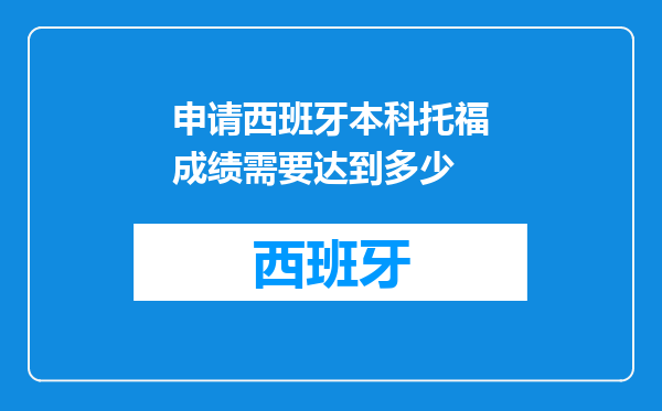 申请西班牙本科托福成绩需要达到多少