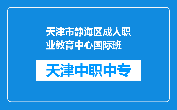 天津市静海区成人职业教育中心国际班