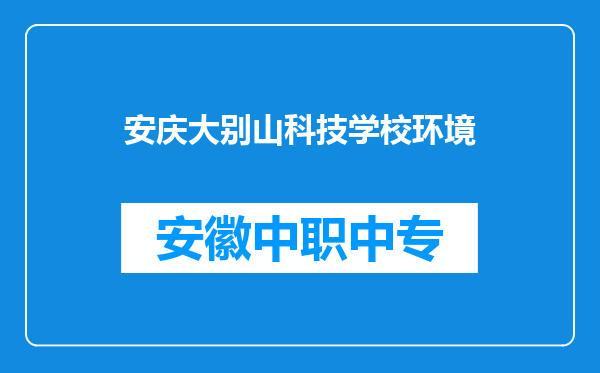 安庆大别山科技学校环境