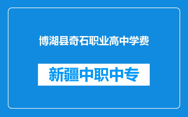 博湖县奇石职业高中学费