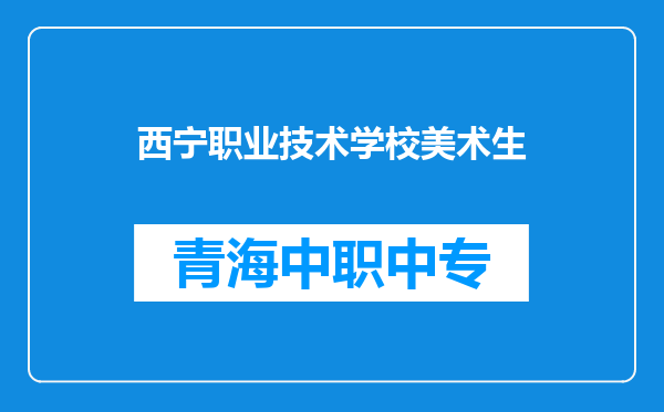 西宁职业技术学校美术生