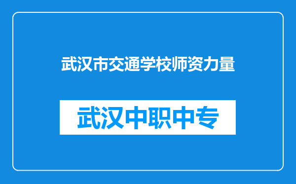武汉市交通学校师资力量