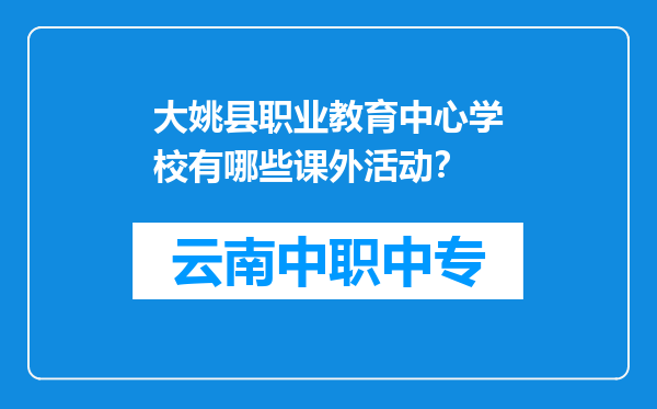 大姚县职业教育中心学校有哪些课外活动？