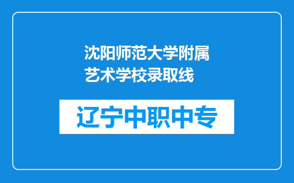 沈阳师范大学附属艺术学校录取线