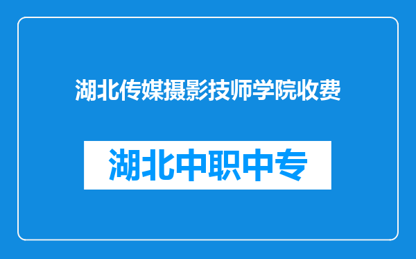 湖北传媒摄影技师学院收费