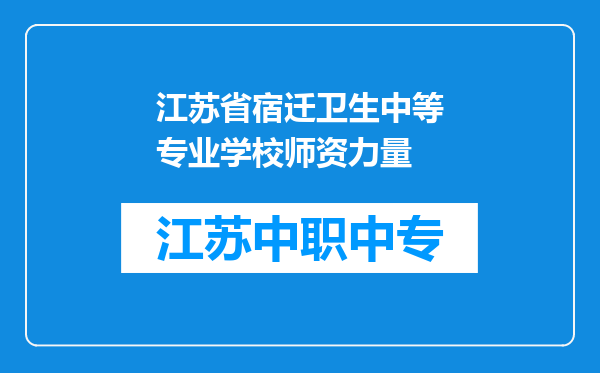 江苏省宿迁卫生中等专业学校师资力量