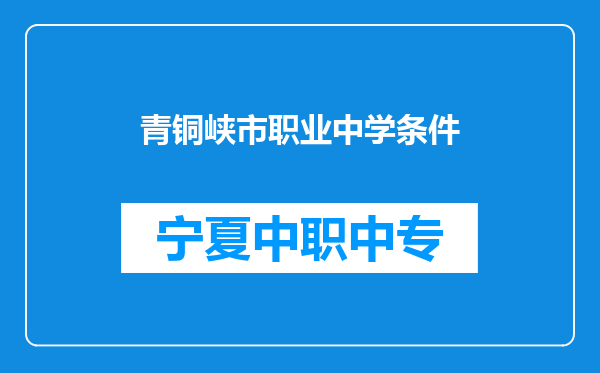 青铜峡市职业中学条件