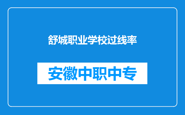 舒城职业学校过线率