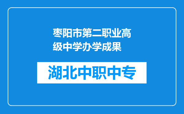 枣阳市第二职业高级中学办学成果
