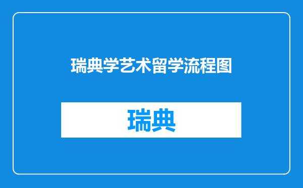 瑞典学艺术留学流程图