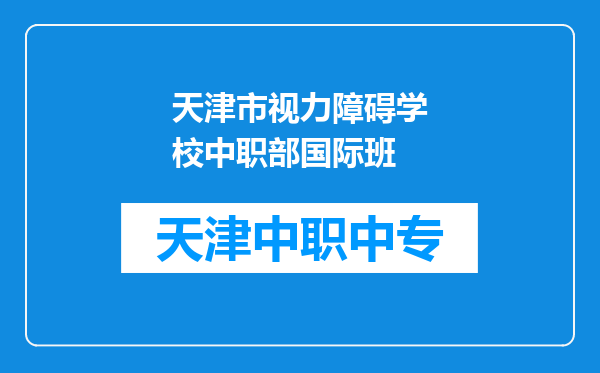 天津市视力障碍学校中职部国际班