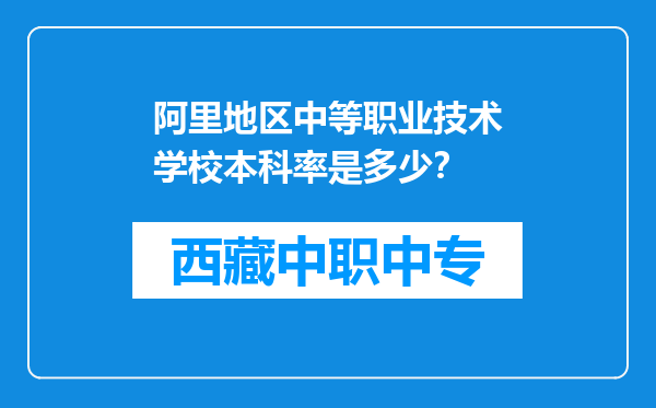 阿里地区中等职业技术学校本科率是多少？