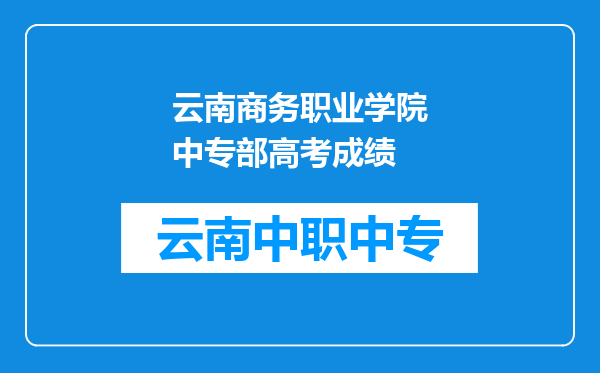 云南商务职业学院中专部高考成绩