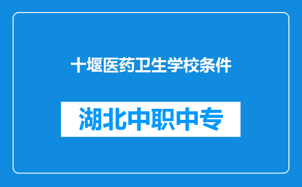 十堰医药卫生学校条件