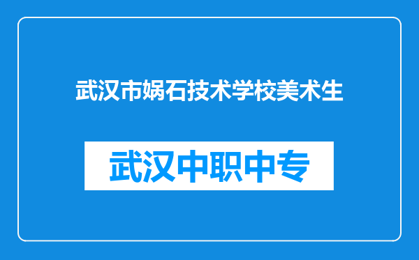 武汉市娲石技术学校美术生