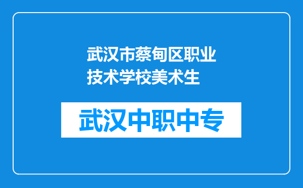 武汉市蔡甸区职业技术学校美术生