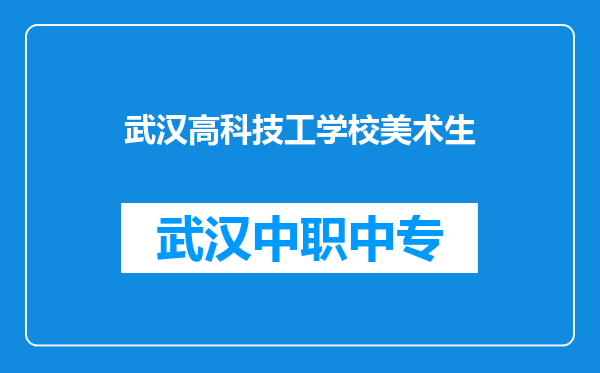 武汉高科技工学校美术生