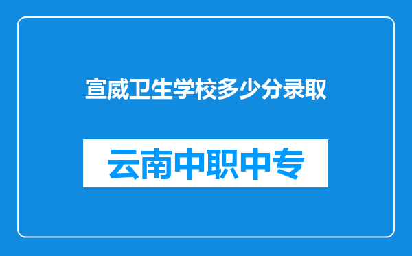 宣威卫生学校多少分录取