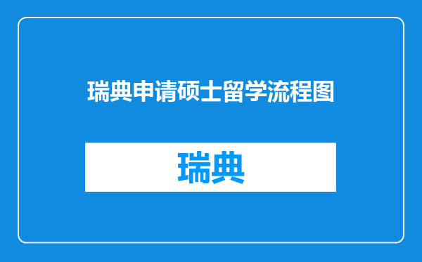 瑞典申请硕士留学流程图
