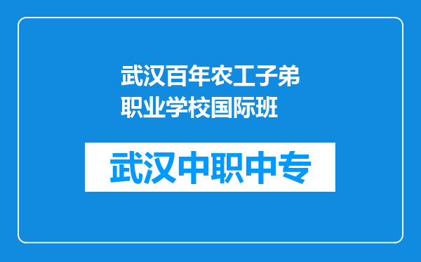 武汉百年农工子弟职业学校国际班