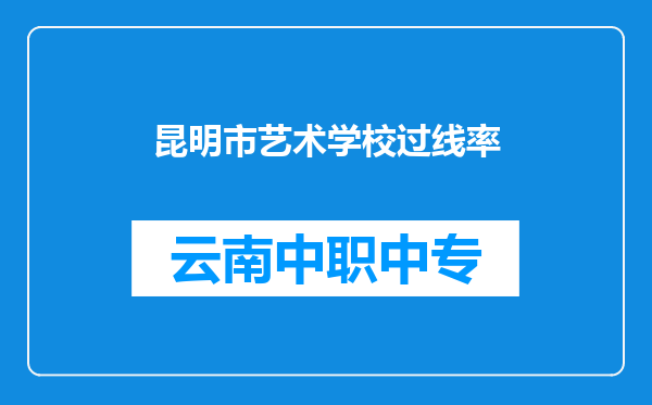 昆明市艺术学校过线率