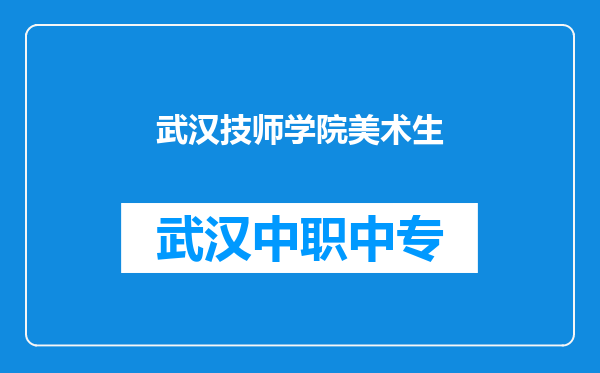 武汉技师学院美术生