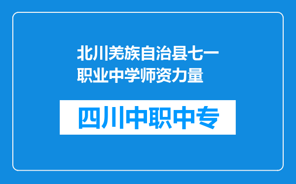 北川羌族自治县七一职业中学师资力量