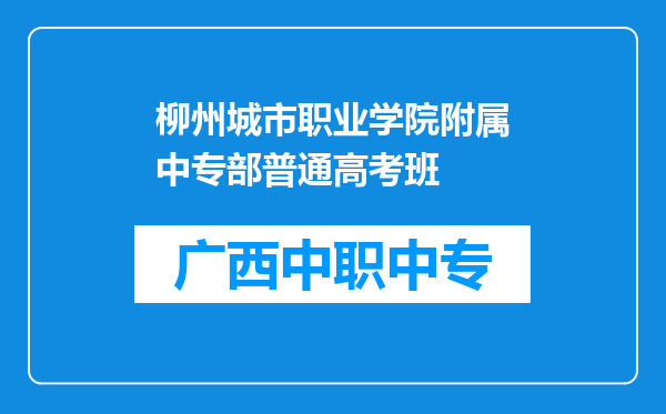 柳州城市职业学院附属中专部普通高考班