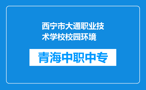西宁市大通职业技术学校校园环境